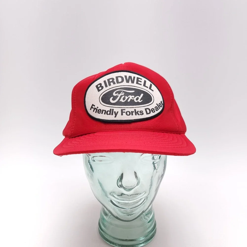 Vintage Ford‎ Foam SnapBack Trucker Hat Adult Red Patch Cap